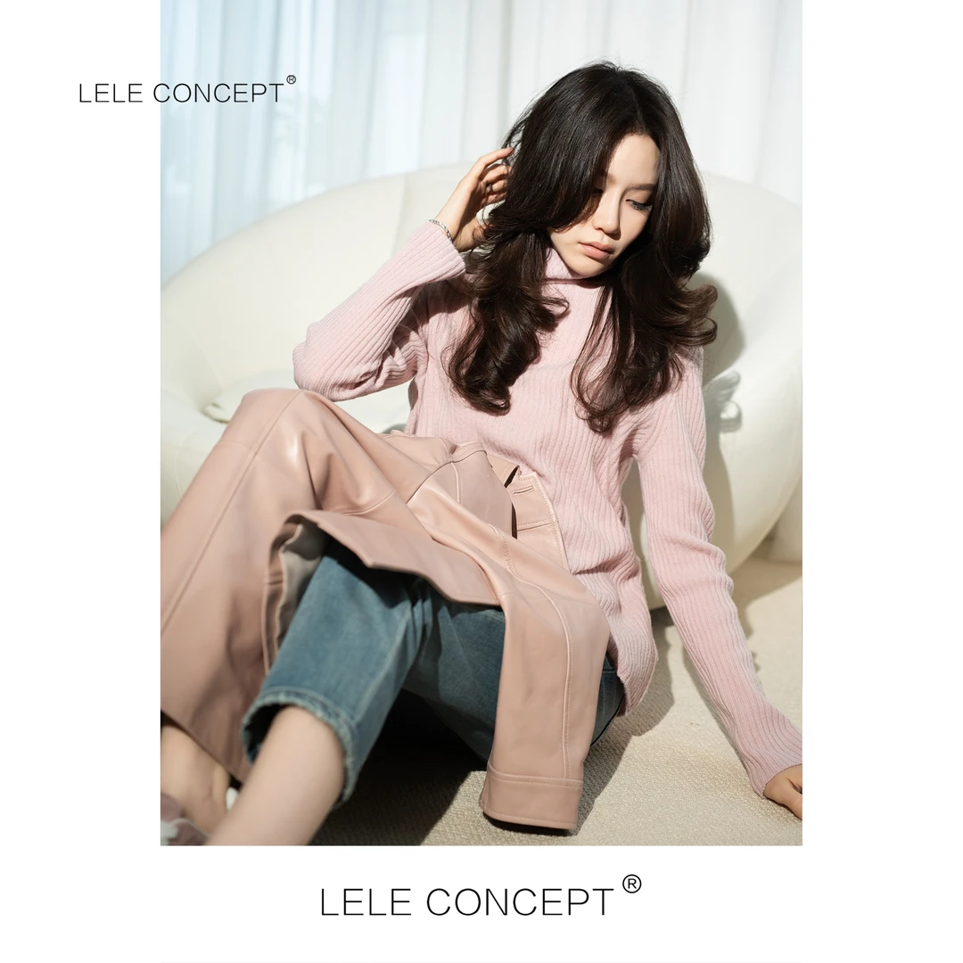 LELE CONCEPT丨【超】时尚舒适百搭竖条纹高领毛衣S0703