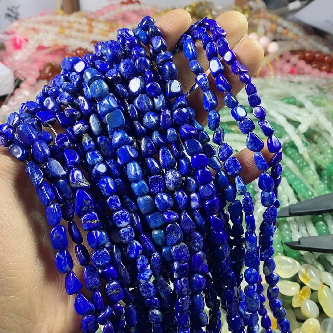 玛瑙/玉髓珠宝半成品合金一条天然青金不规则随行