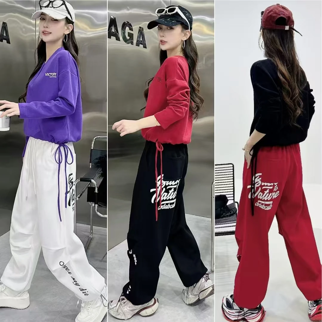 【加厚复合】秋冬新款加厚宽松百搭印花男女同款休闲裤990