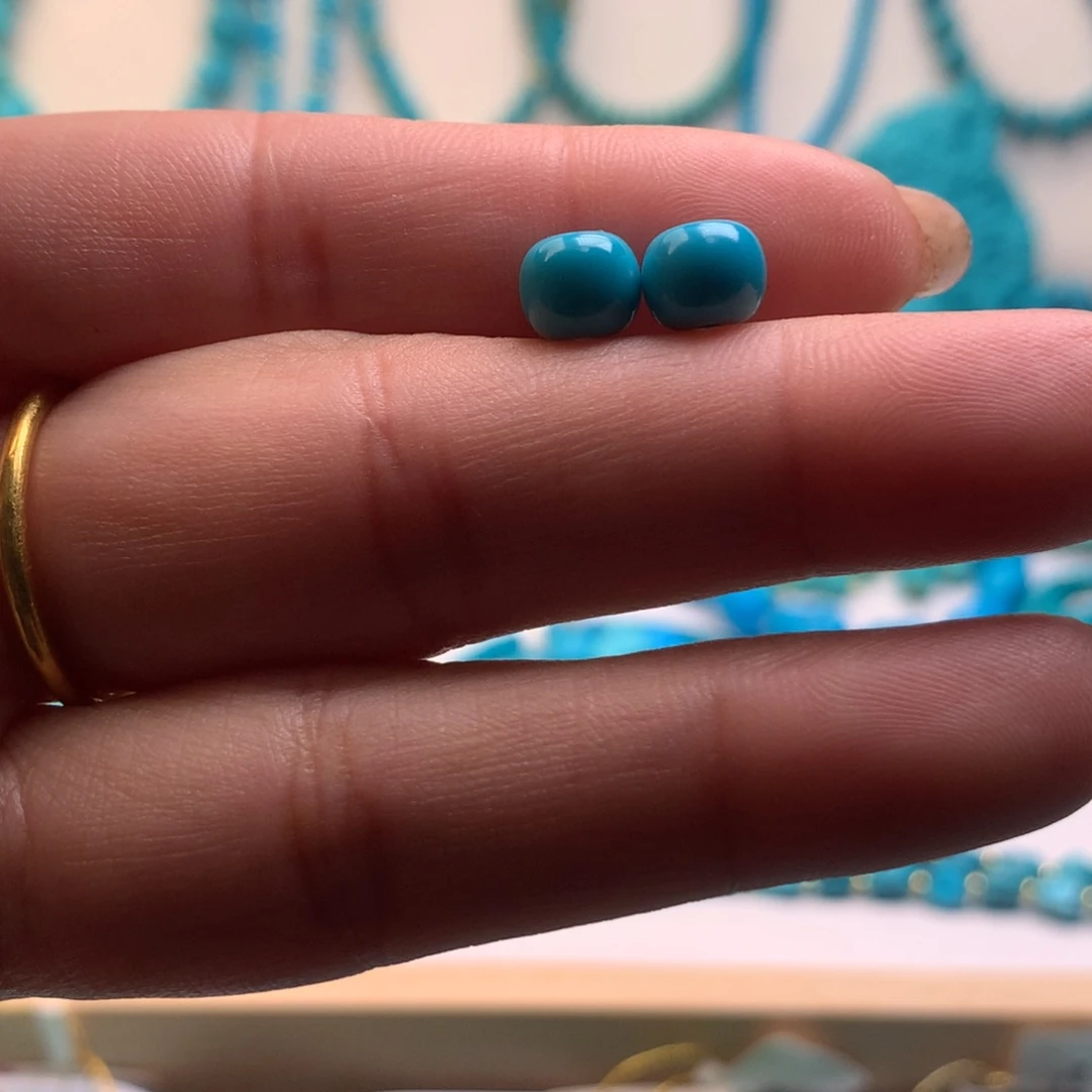 绿松石合金珠宝半成品卡7对珠