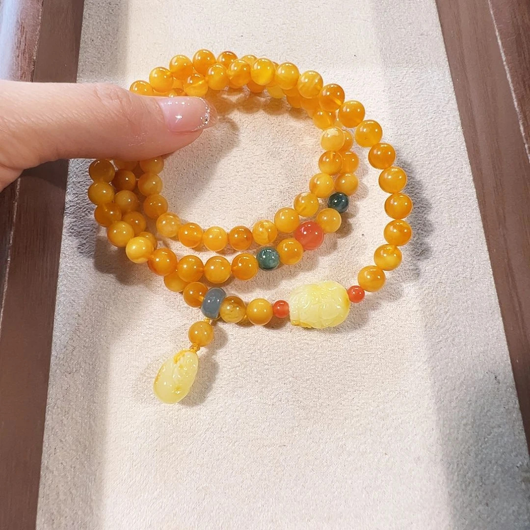 蜜蜡未镶嵌手链蜜蜡7mm