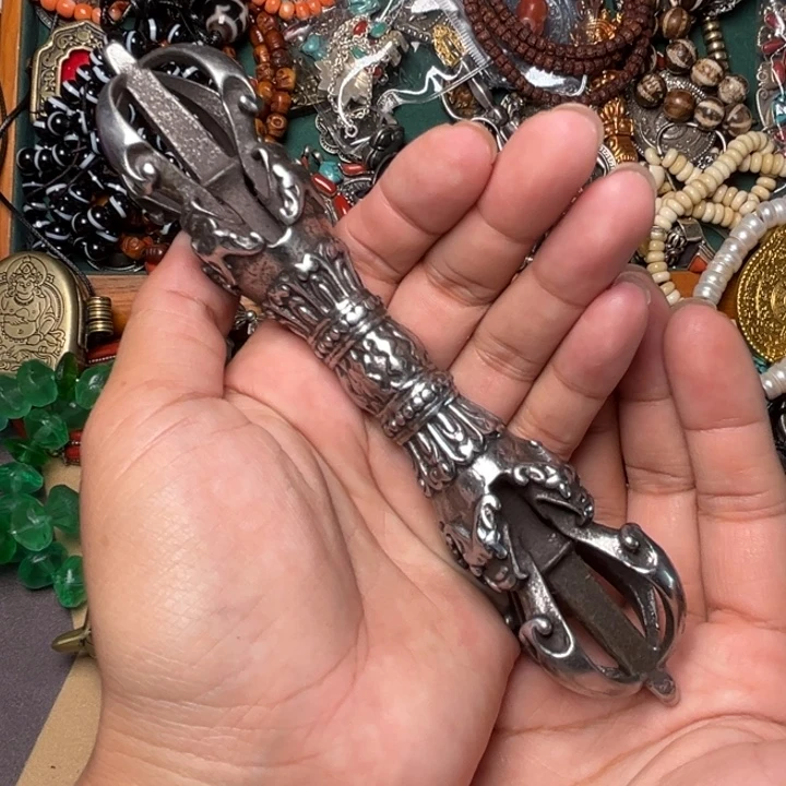 铜铁合金类藏传铜星月菩提吊坠
