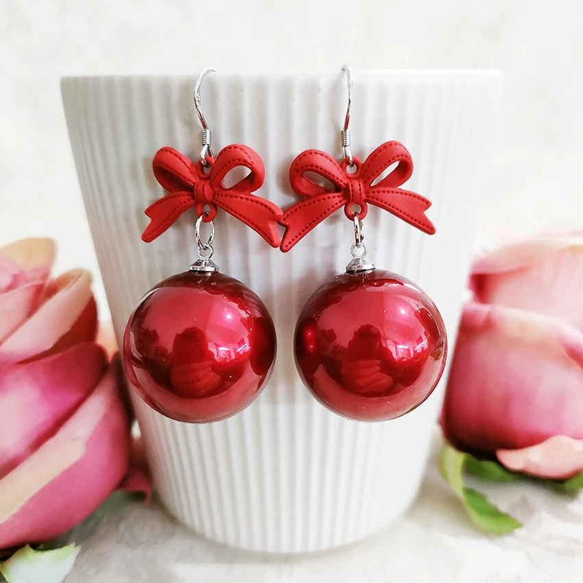 铜合金仿珍珠耳饰 气质百搭椭圆大珠珠耳环1323