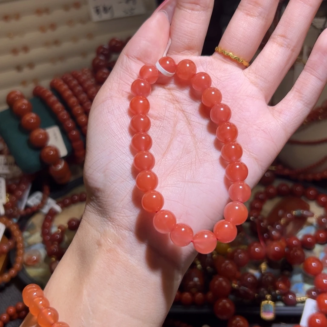 南红玛瑙未镶嵌手链9m