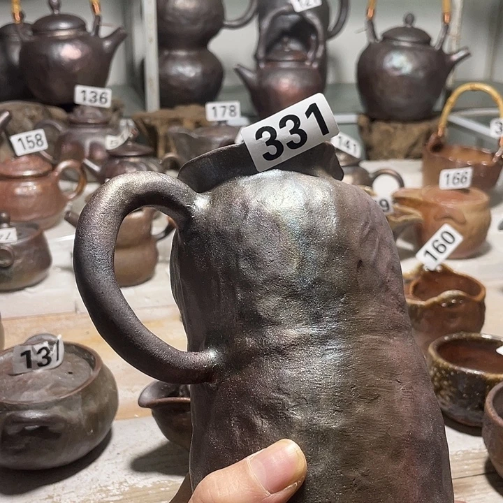 纯手工捏制柴烧茶具
