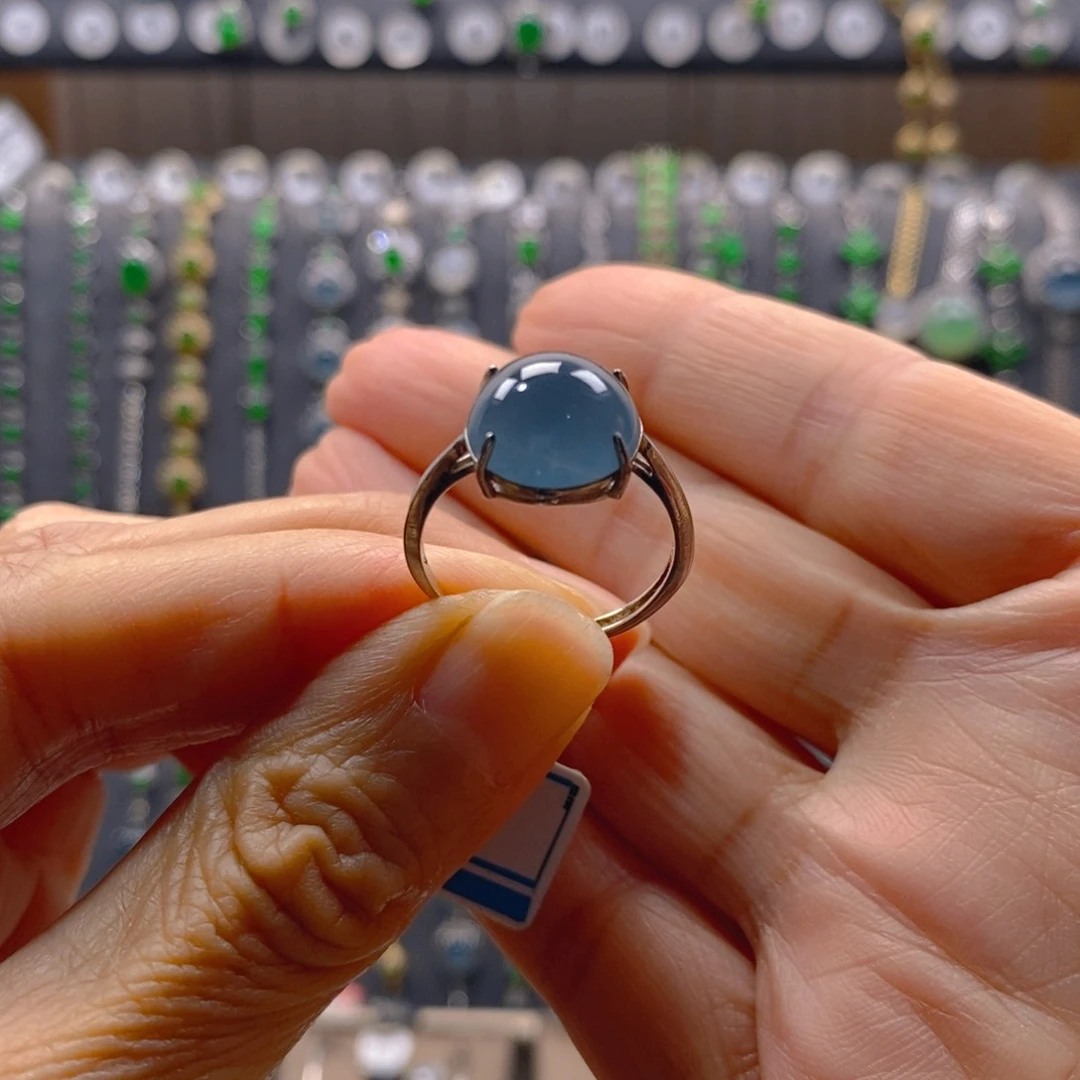 颈饰银S925镶嵌翡翠翡翠戒指