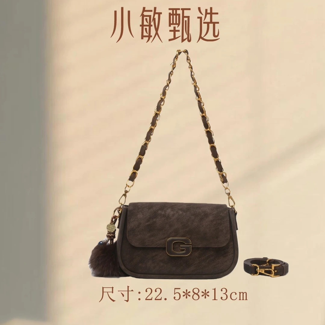 R.C【小敏精选】SKL-7826-咖啡色春夏单时尚单肩女包