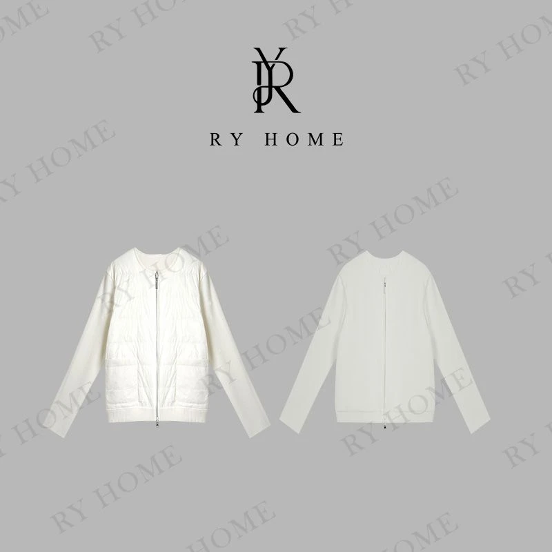 【容雨RYHOME】美利奴绵羊毛两面穿90白鹅绒拼接外套253W2472