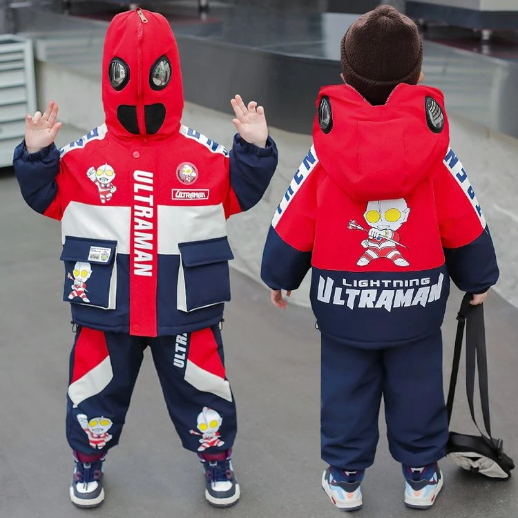 男童秋冬套装2025儿童卡通冬季卡通保暖帅气童装男孩潮酷爆款套装