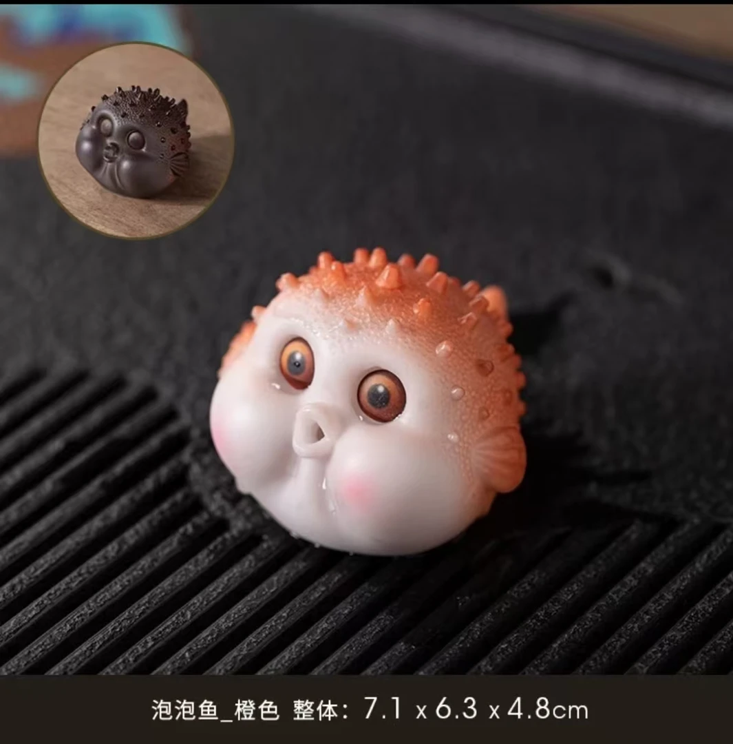 【加大版】大泡泡鱼【红】变色茶宠 可爱树脂摆件0560