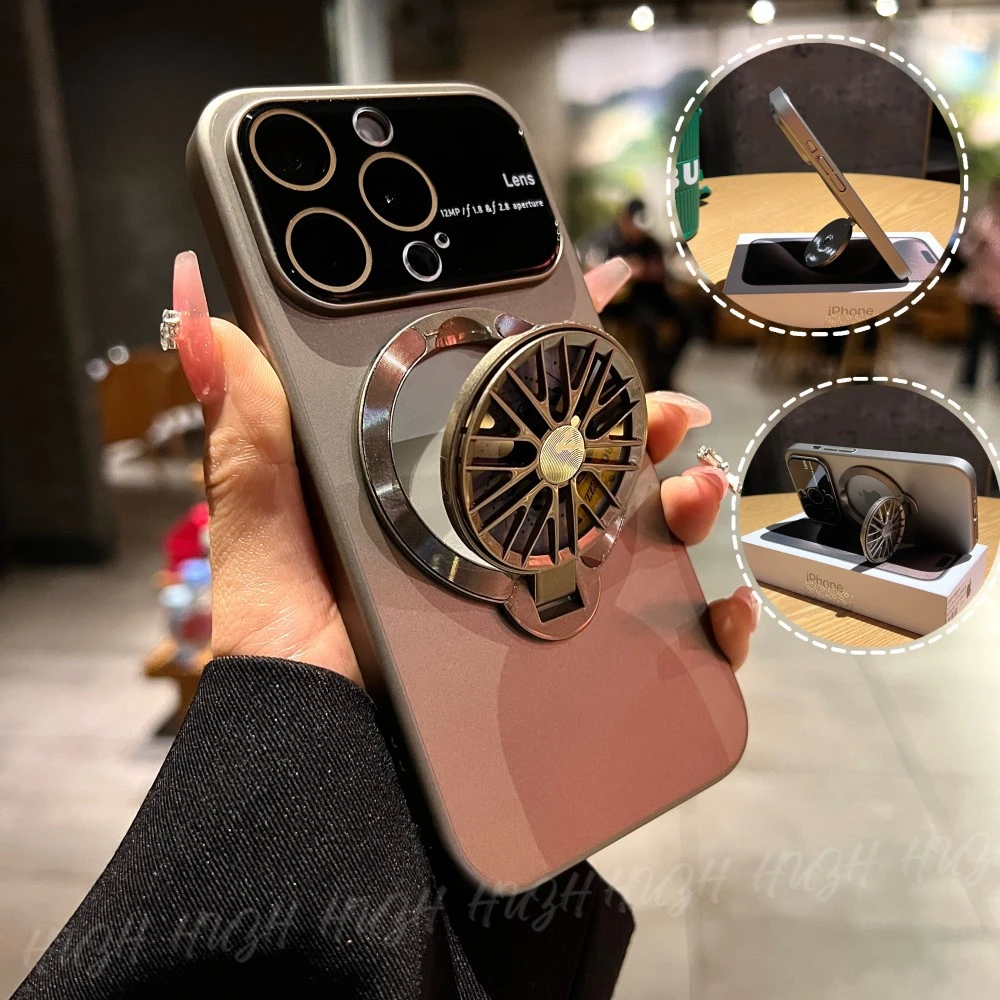 防摔支架全包磨砂简约创意个性手机壳适用iPhone11/12/13/14/15/