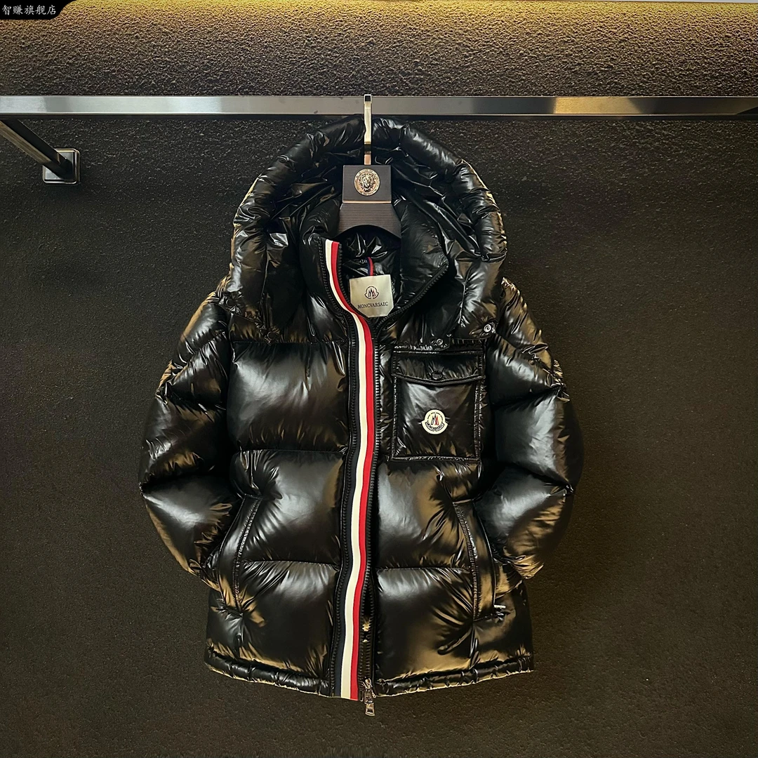 新款加厚羽绒服男女同款短款亮面连帽三色带东北超厚冬季白鸭绒