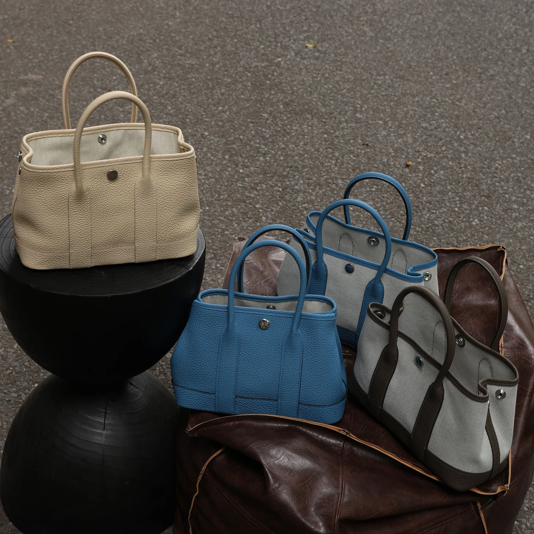 手工蜡层头层牛皮大容量手提迷你花园包极简高级感真皮休闲女包