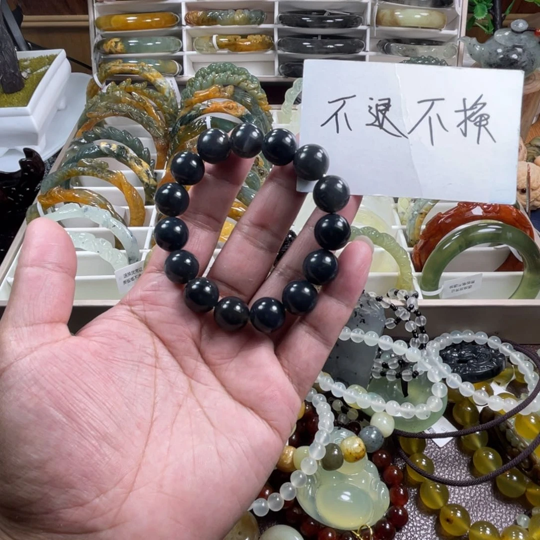 未镶嵌蛇纹石玉手链