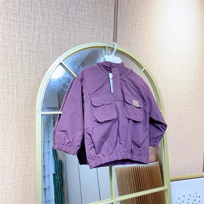 AD199    宝宝紫色小立领薄外套  春款