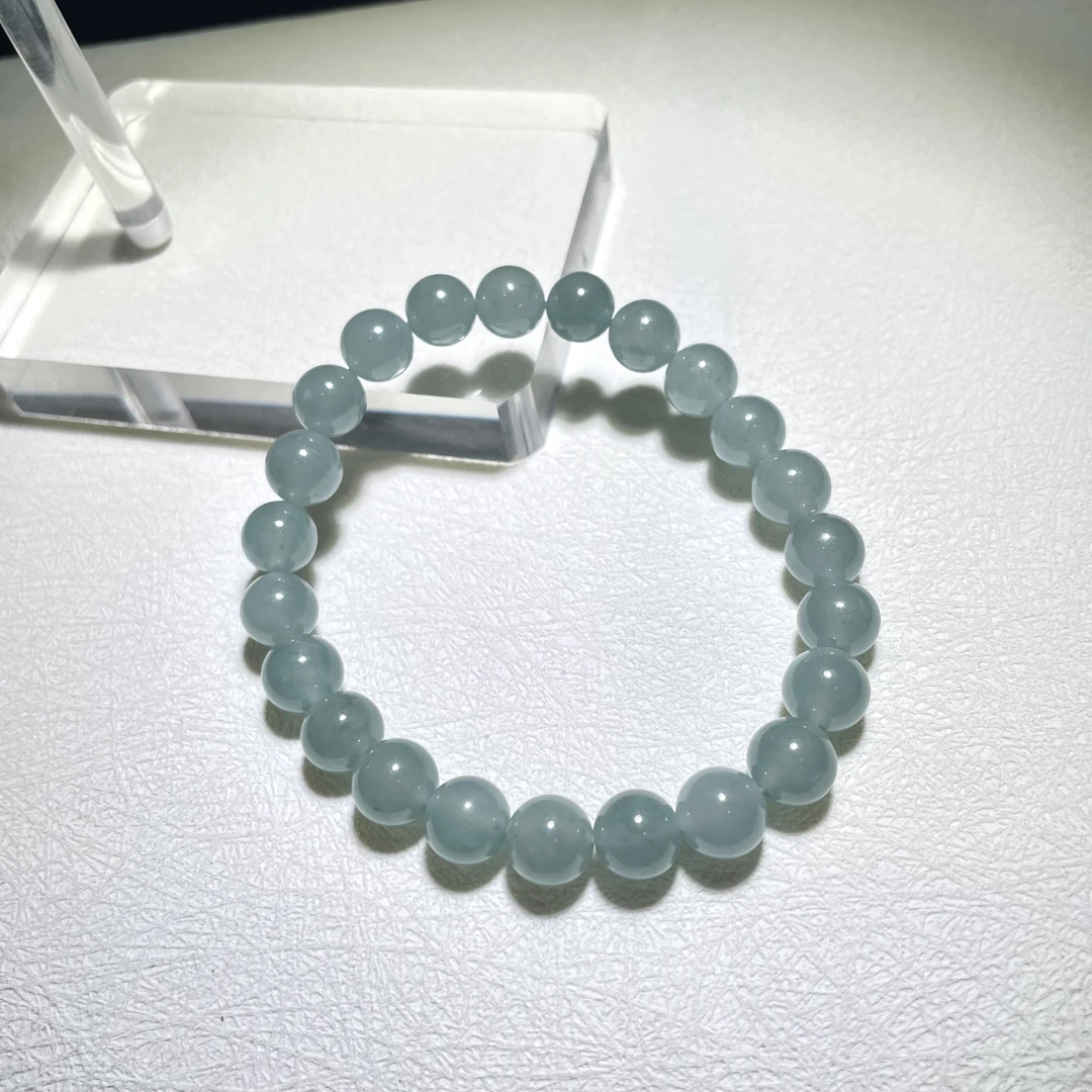 晴水色翡翠手串8mm-白线 KT24120205
