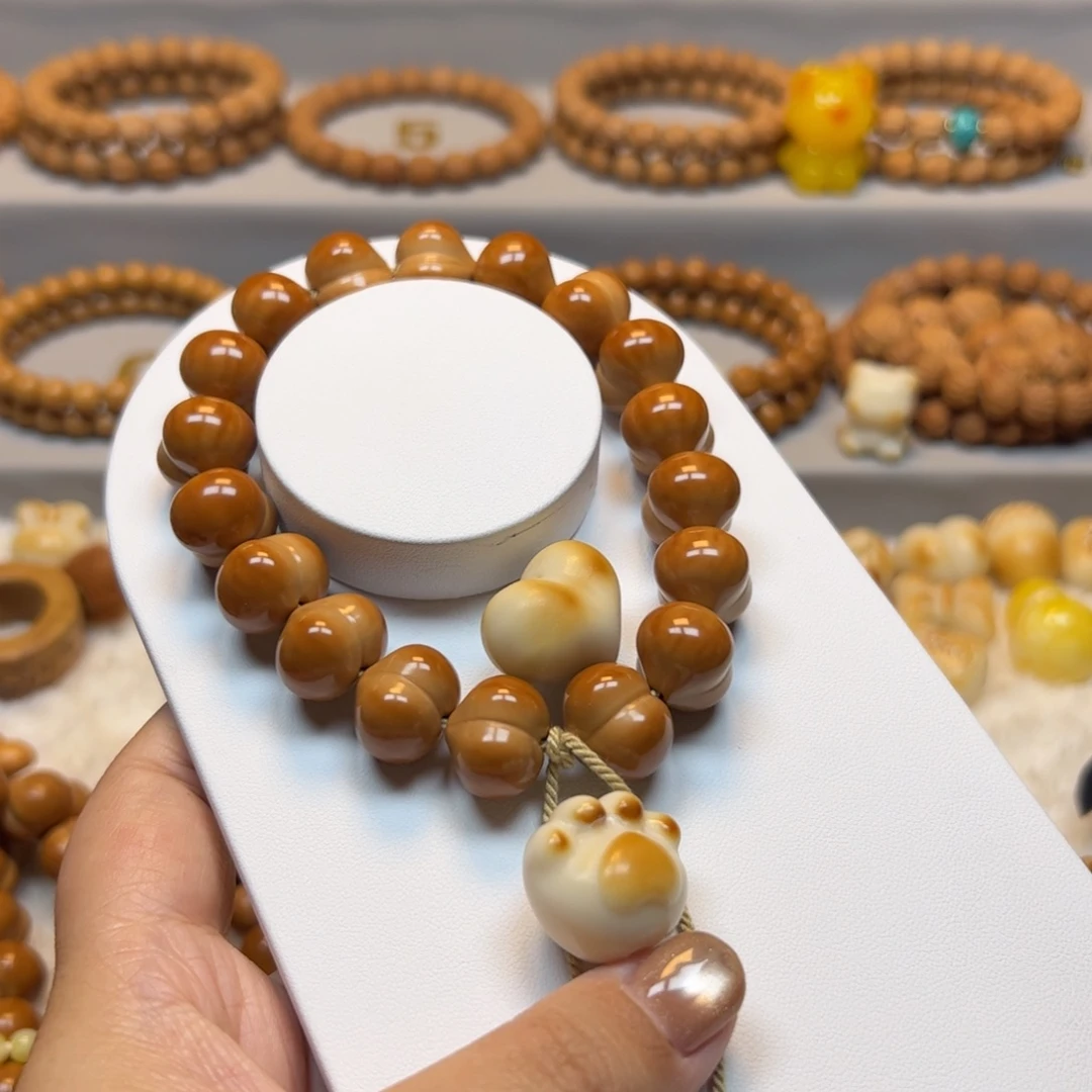 柠***茶猴头核桃手串16.3精品屁桃福利