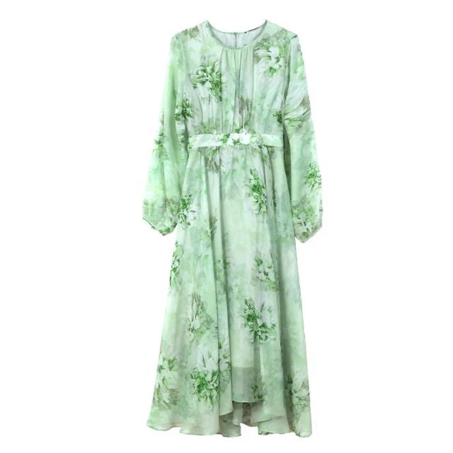 2362 常规领桑蚕丝夏季连衣裙收腰裙夏季时尚款