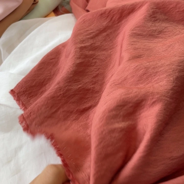天丝（莱赛尔纤维）粉橙色人鱼姬细闪2米