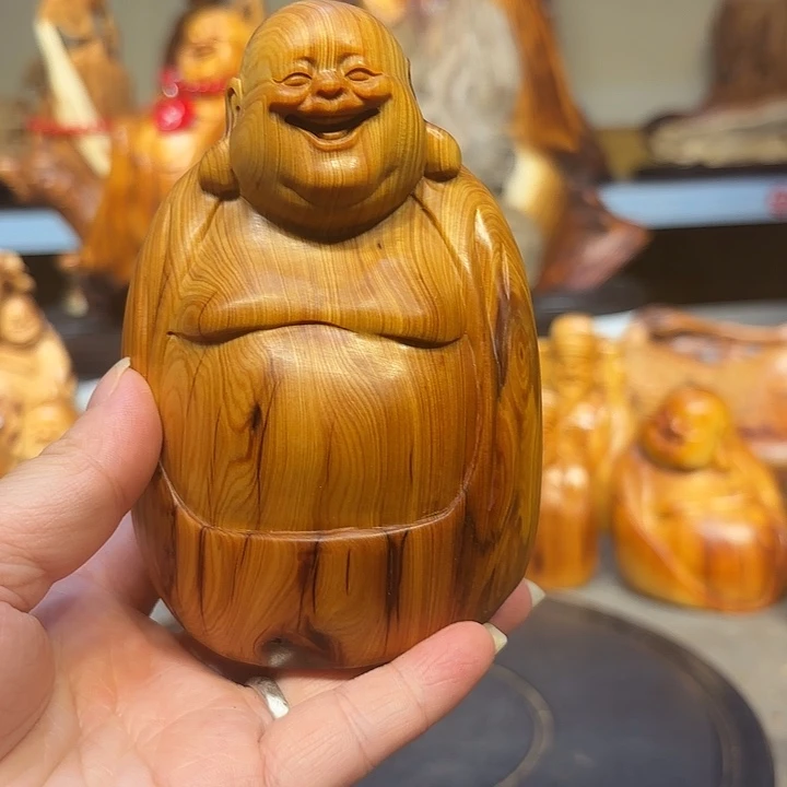 柏木太行崖柏弥勒佛