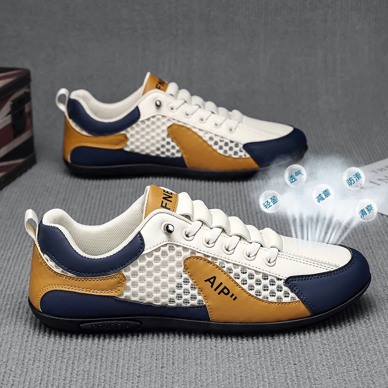 【成功男士驾车鞋】2025新款一脚蹬男鞋透气轻便防臭网面鞋休闲运动