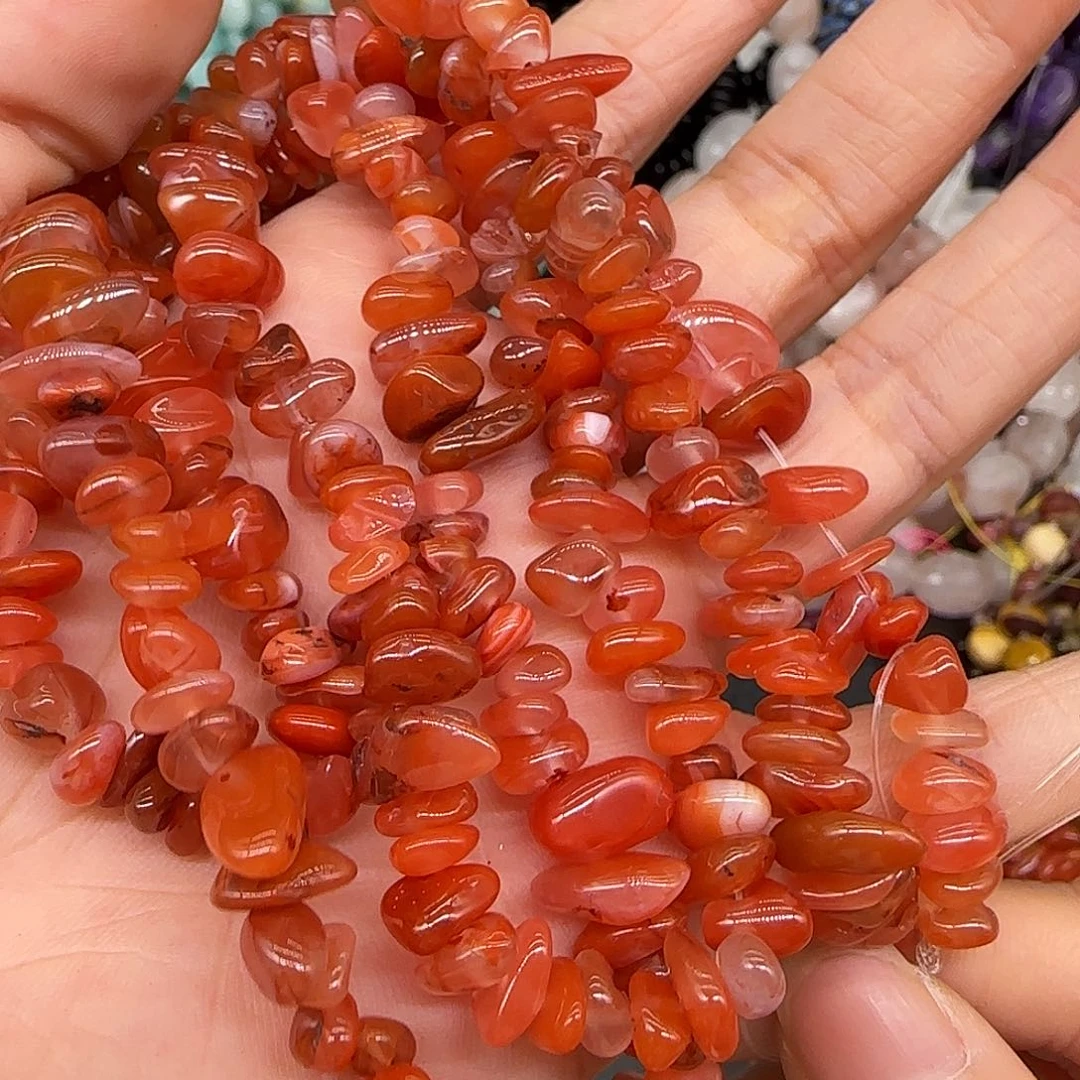 玛瑙/玉髓合金珠宝半成品南红6-8mm一条加长