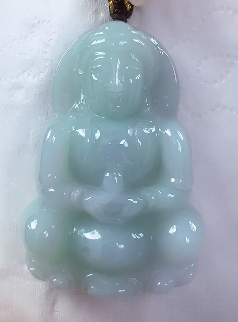 天然翡翠A货渡母观音(多样性发货发一件)宽33高49-50厚12送绳
