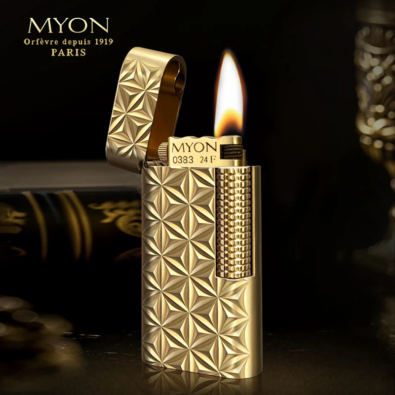 精工~勉牌MYON待机王钻石纹原铜款打火机一机一码煤油打火机