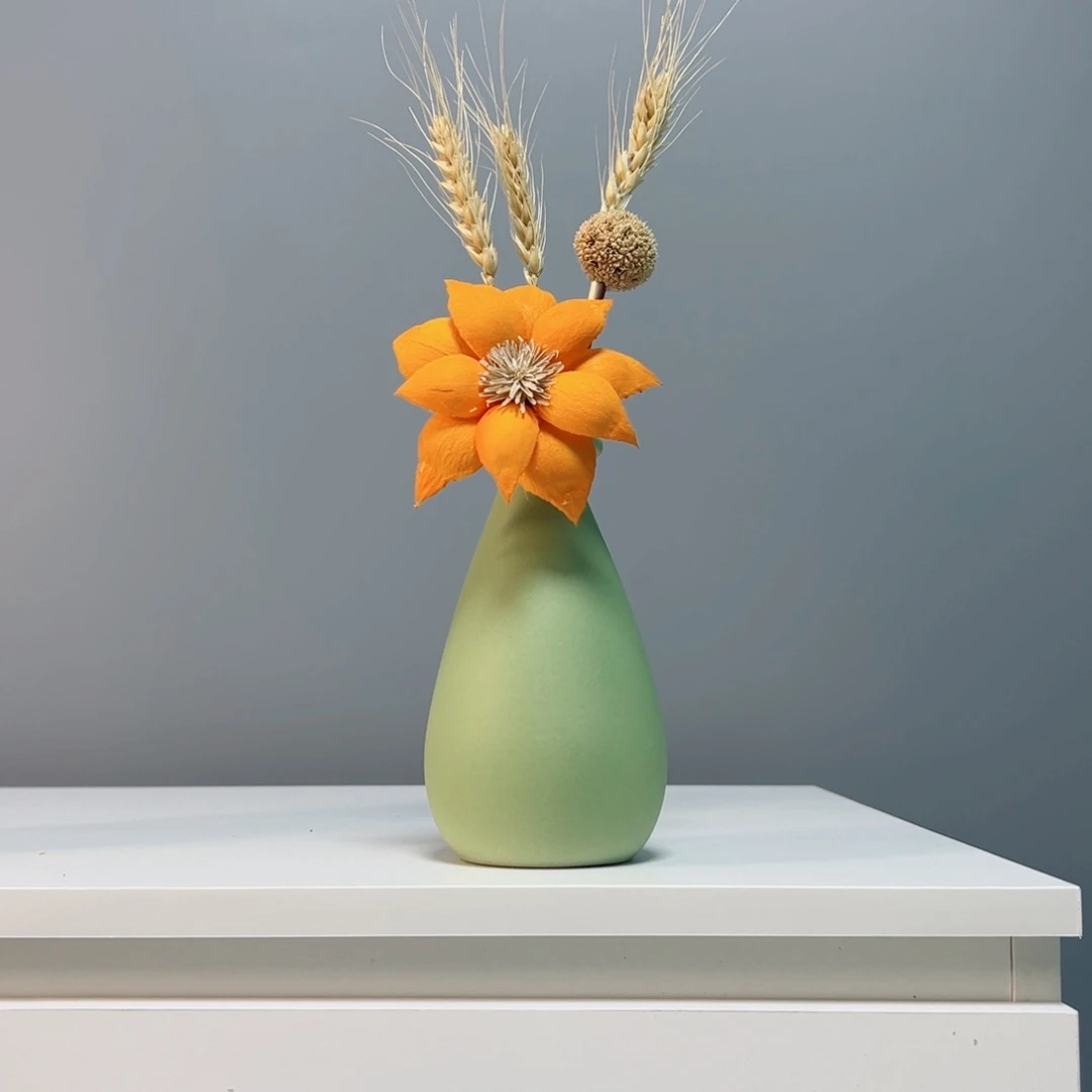 摆件景德镇手作陶瓷花瓶摆件无孔