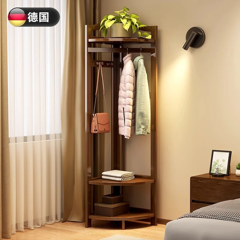 德国实木挂衣架转角衣帽架衣架落地卧室家用室内新款入户卧室衣架