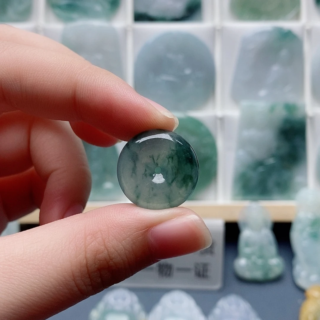 翡翠未镶嵌吊坠(不含链)小***年平安扣