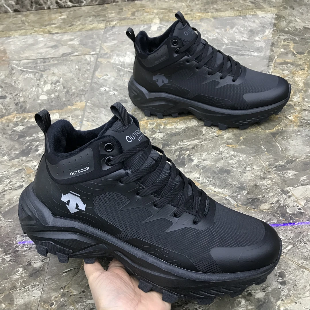 男士秋冬季棉鞋户外运动休闲高帮冬季加绒男鞋【单棉同款】