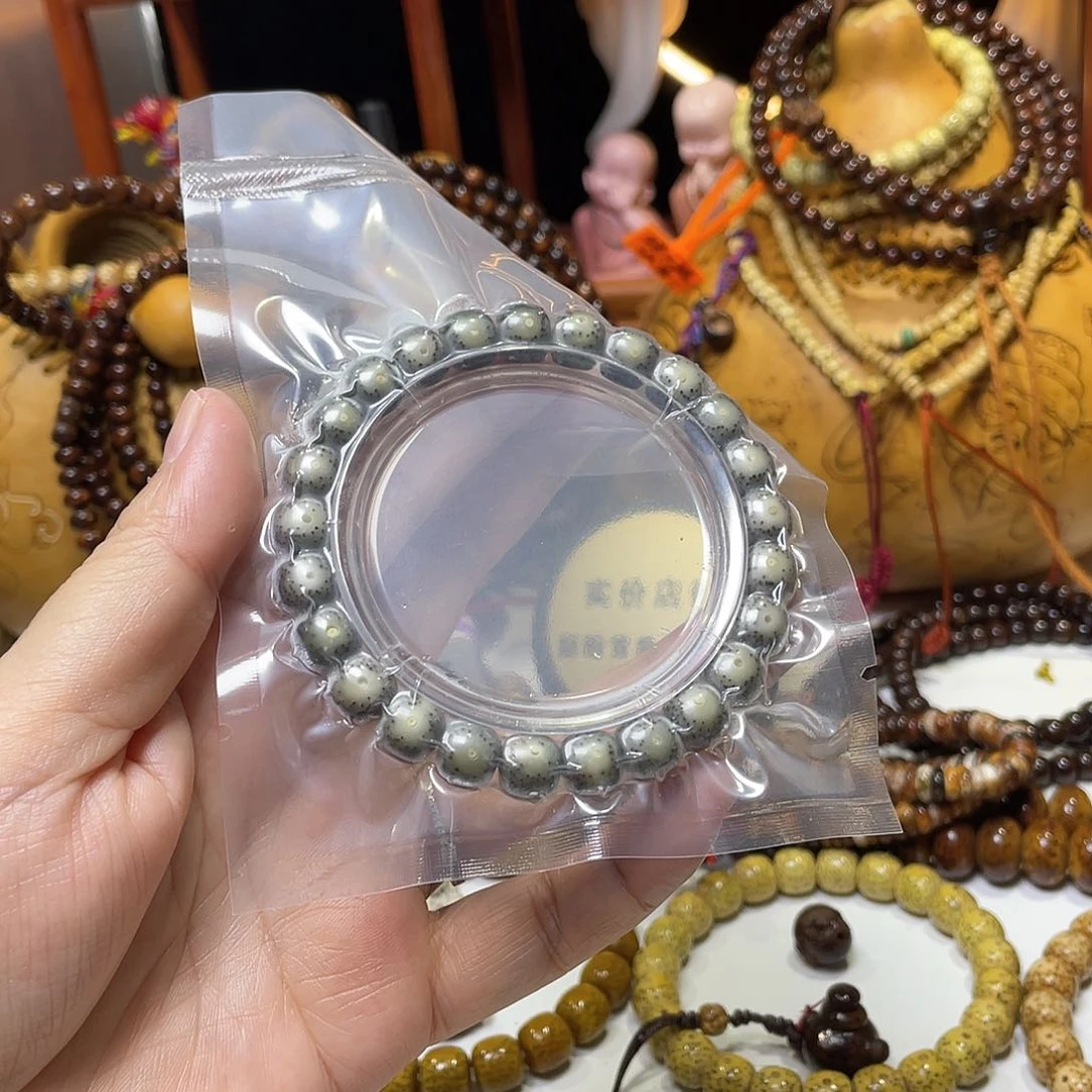 手串星月菩提老型双留白糯冰