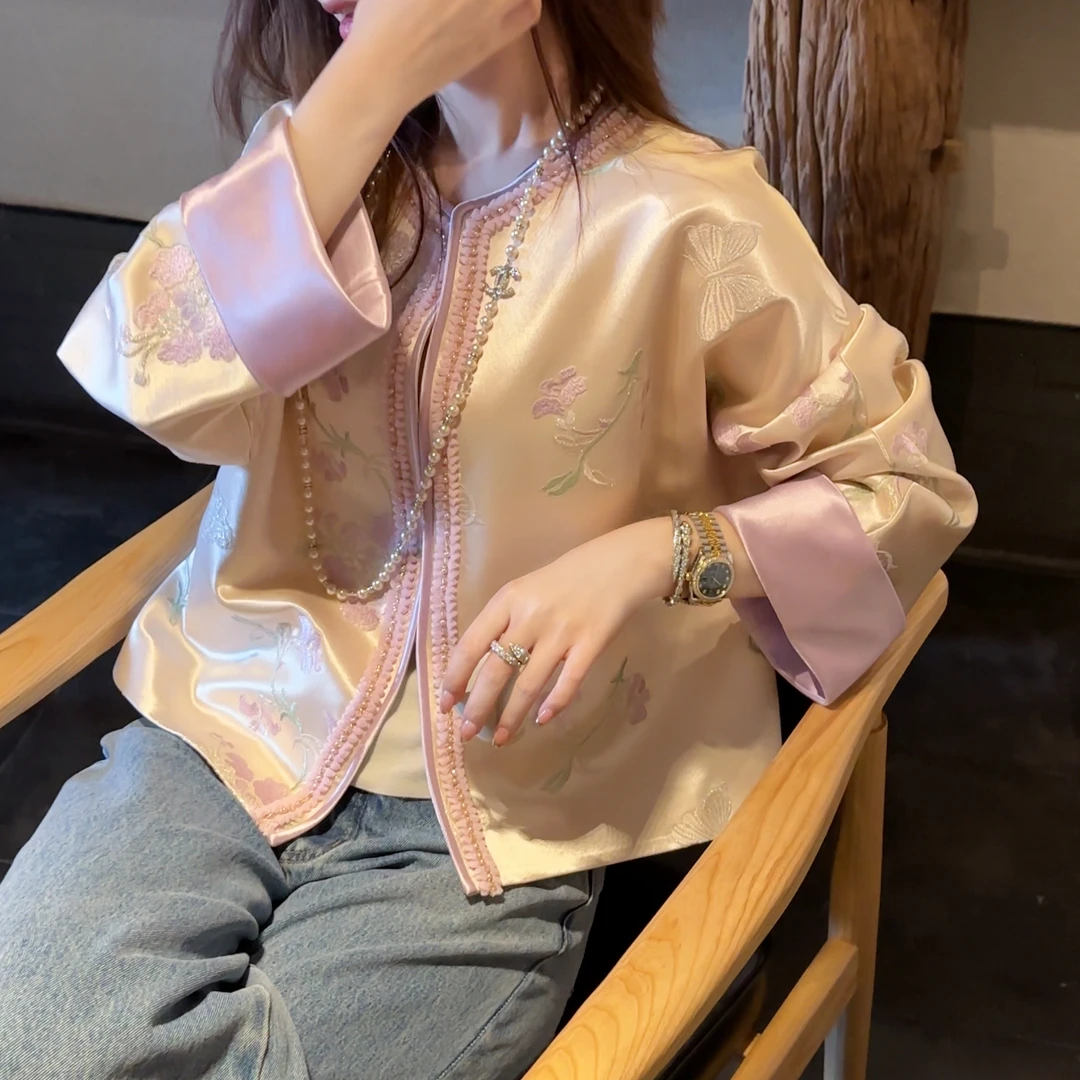 Lillieee-云梦夜色 新中式国风复古轻奢珠光贵气显白百搭外套