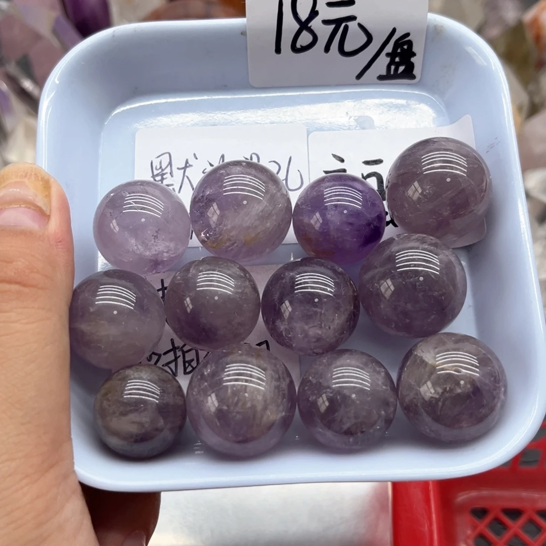 珠宝半成品水晶未镶嵌46 巴西紫水晶球20-24mm