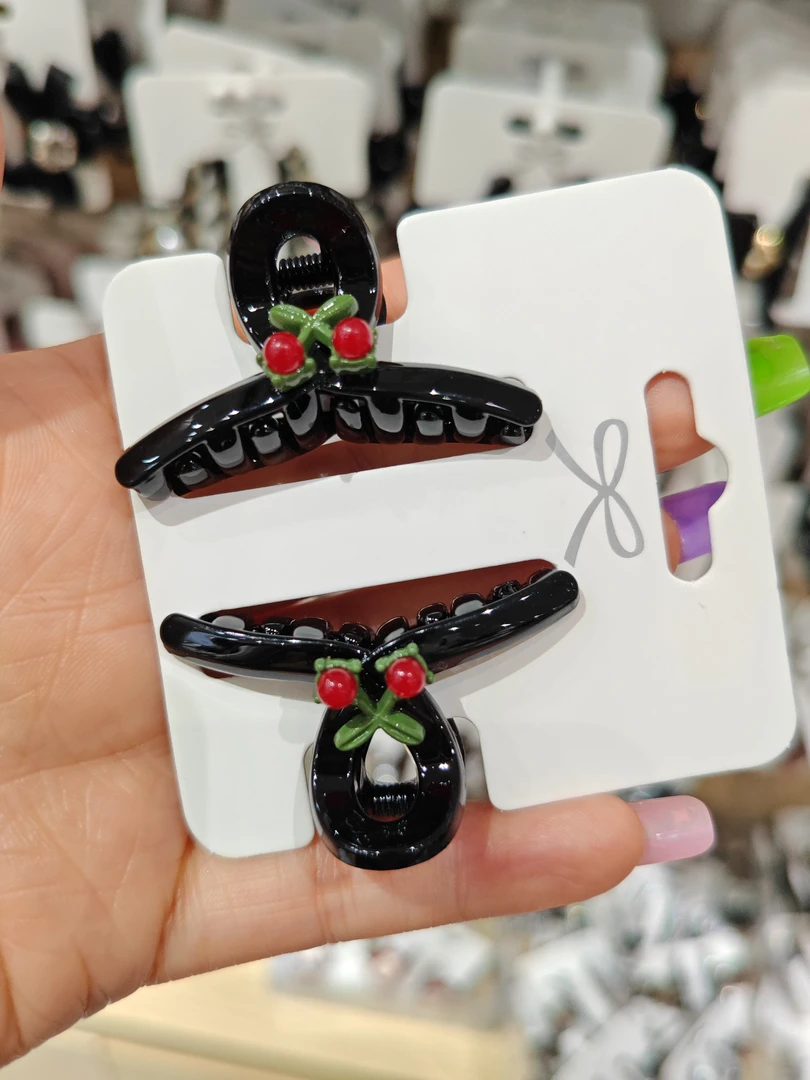 刘海抓夹樱桃黑色