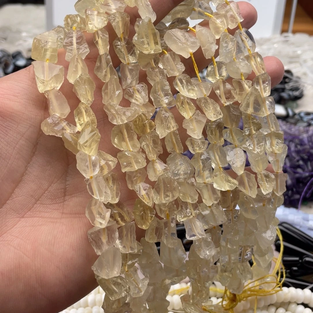 未镶嵌玛瑙/玉髓珠宝半成品一条装卡11+mm柠檬晶原石