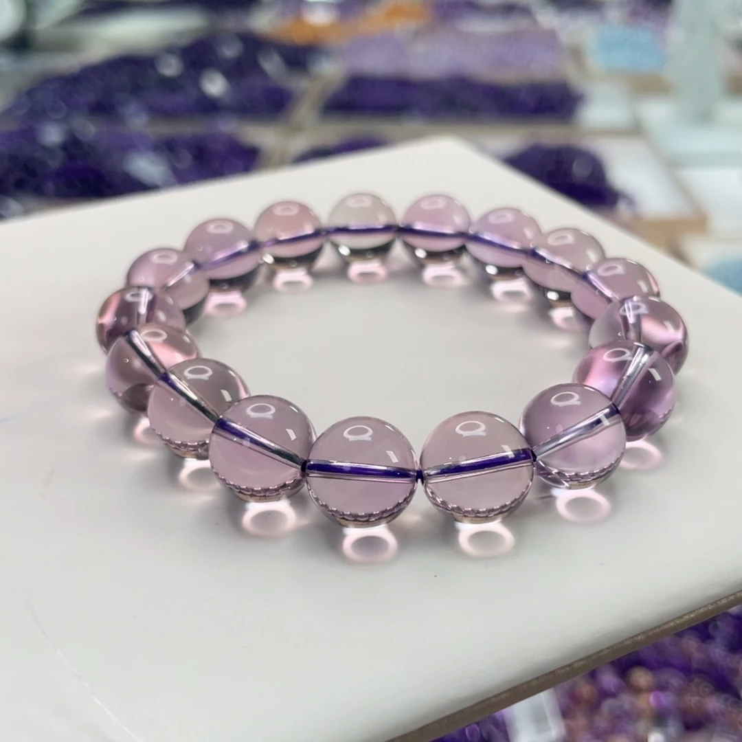 未镶嵌手链水晶12mm玻利维亚紫水晶