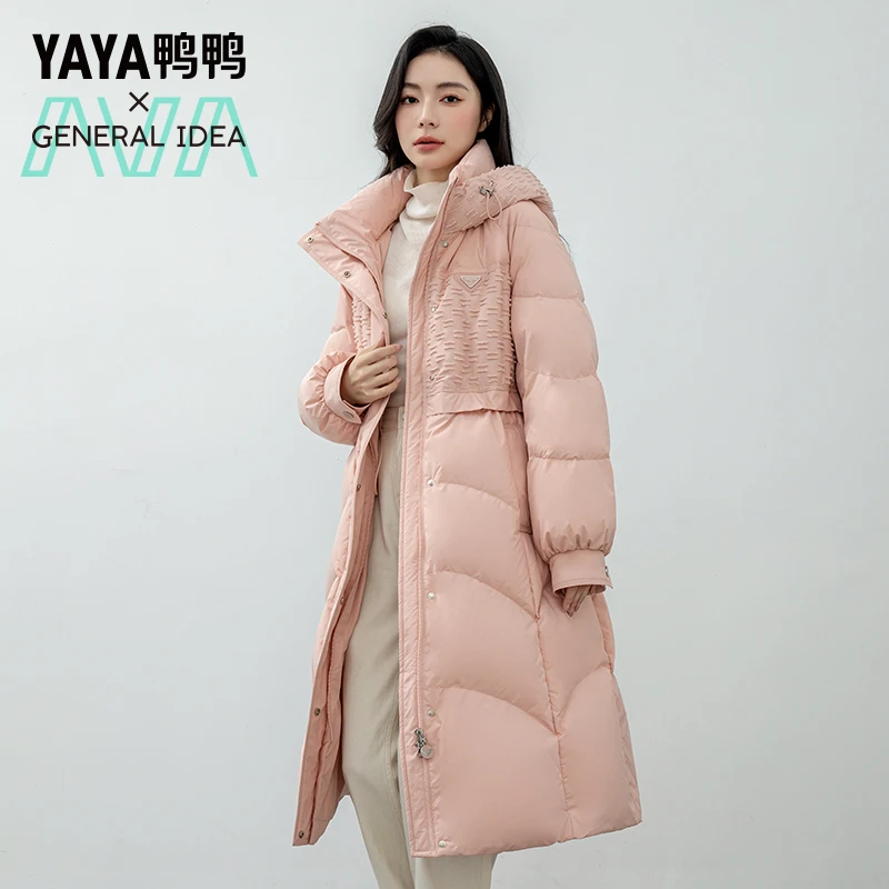 YAYA/鸭鸭崔范锡韩国设计师女新款连帽宽松休闲百搭保暖羽绒服