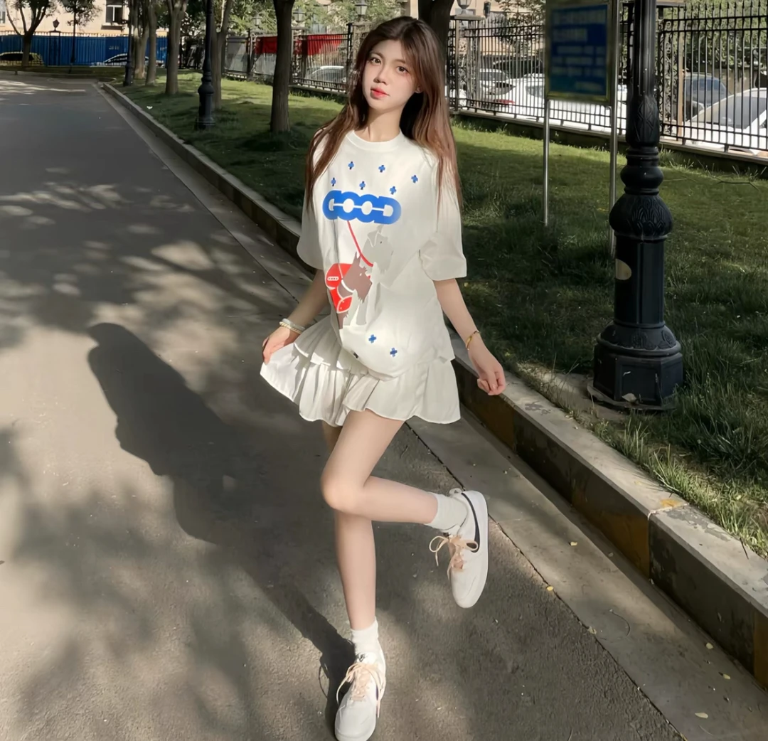 GOOD立体刺绣雪纳瑞纯棉短袖