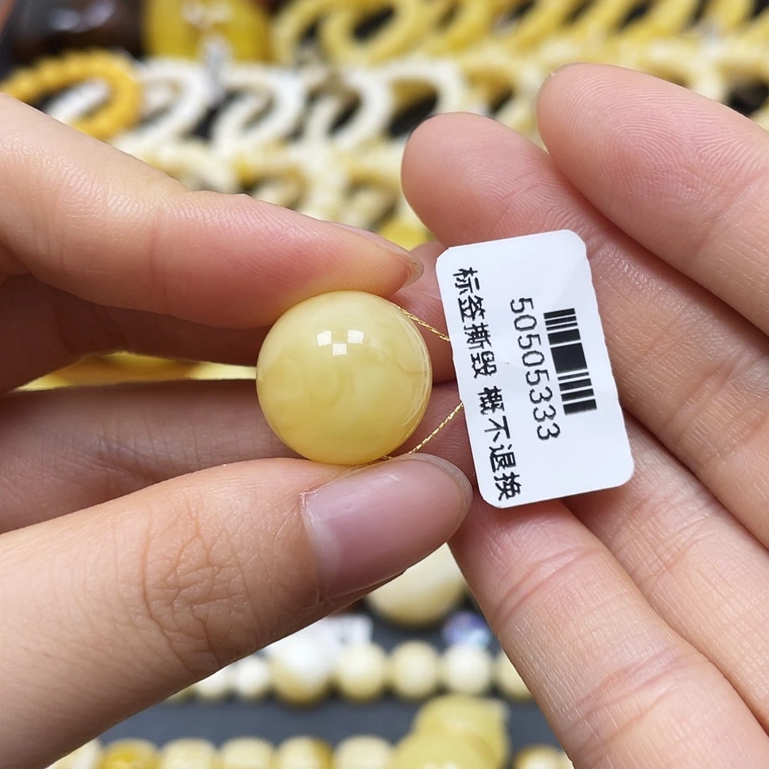 未镶嵌蜜蜡裸石圆珠16.5mm