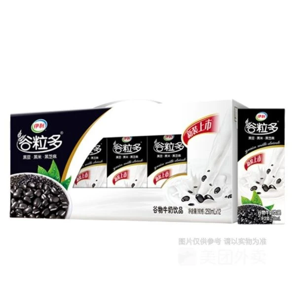 【7月份产】伊利谷粒多谷物牛奶饮品黑谷250mlx12瓶