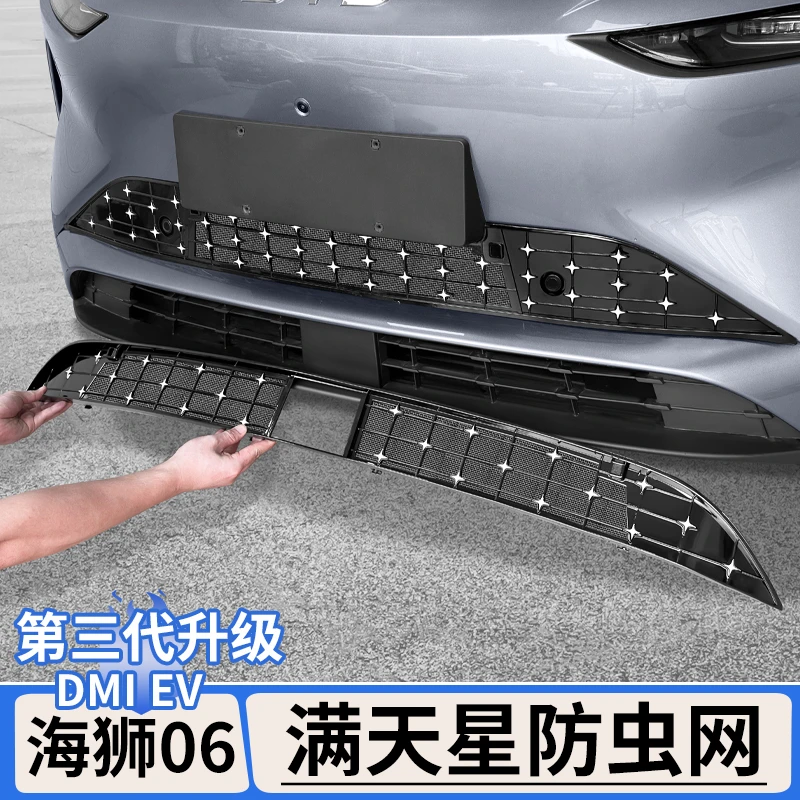 适用于比亚迪海狮06dmi/EV满天星防虫网前杠中网水箱格栅改装配件