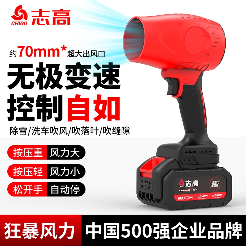 【一机两电】有刷暴风机高速风扇除尘洗车吹水除雪锂电无线风枪