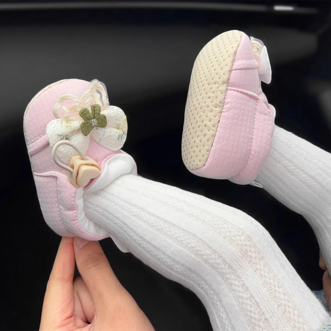 初生婴儿鞋袜0到6到12个月软底步前单鞋新生儿宝宝女公主学步鞋子