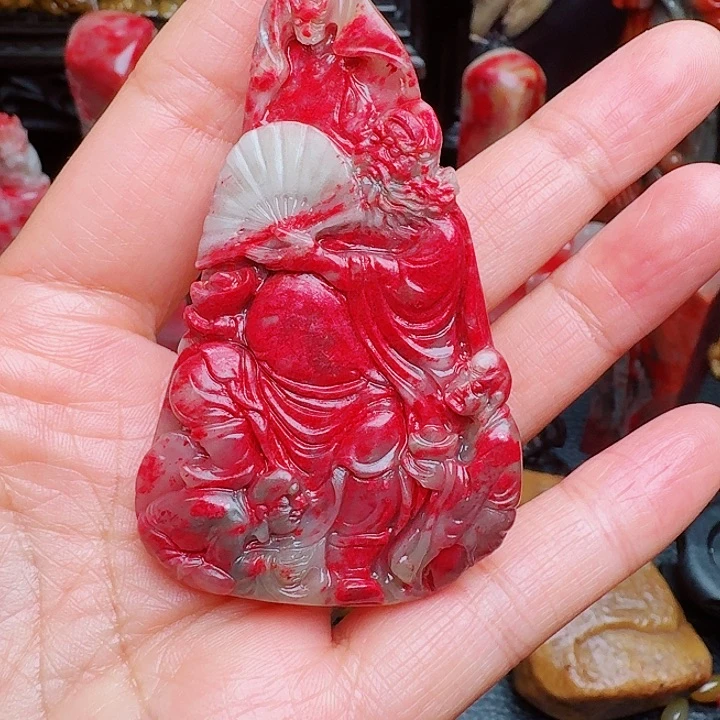 水***木昌化石昌化鸡血精品挂件