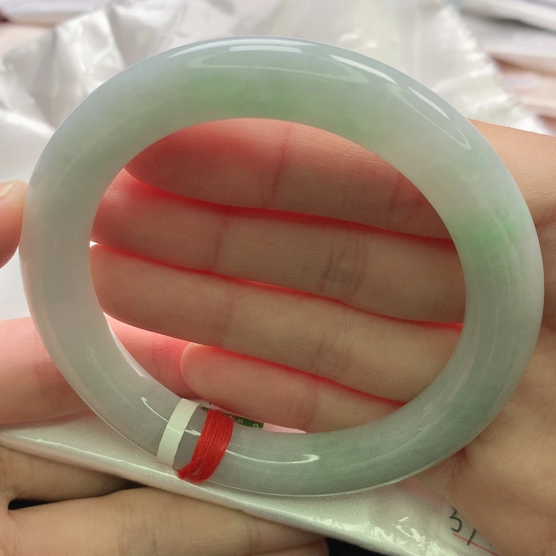 翡翠未镶嵌手镯缅甸5758胖圆