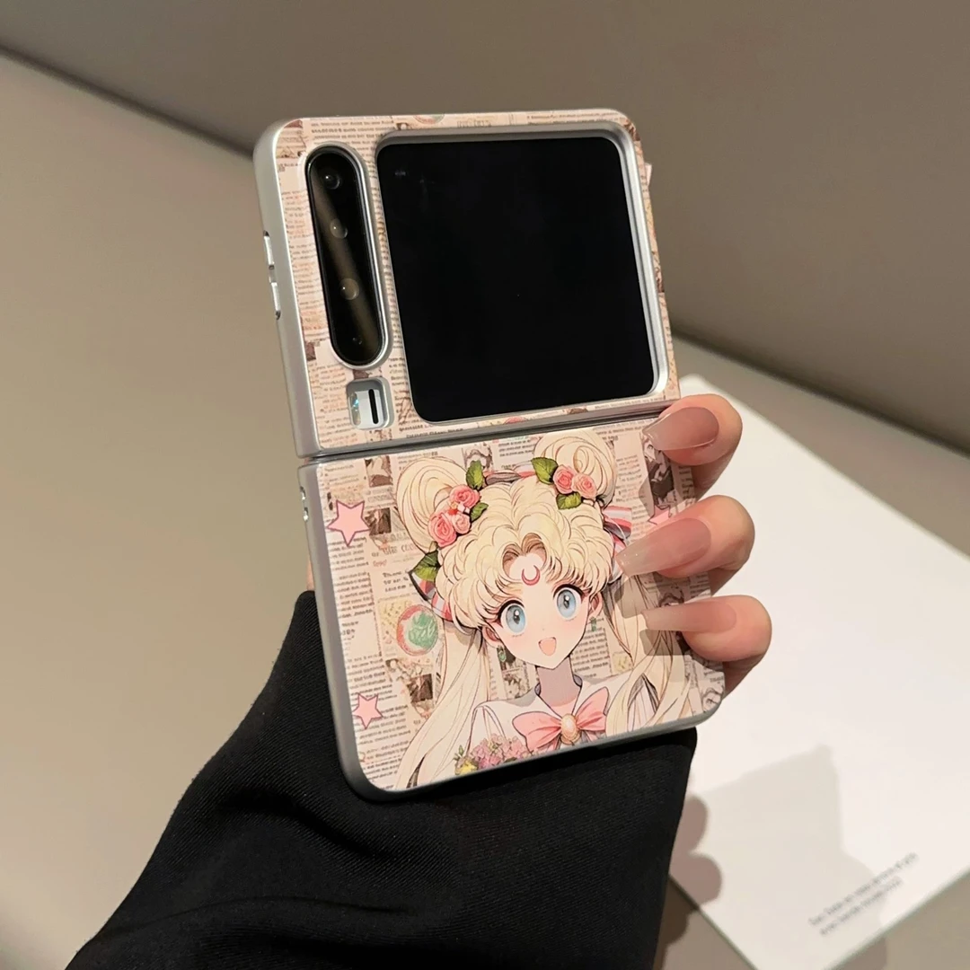 适用于华为PuraX手机壳美少女战士金属漆折叠支架华为P2024高级感