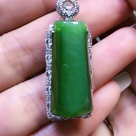 和田玉银S925镶嵌戒指