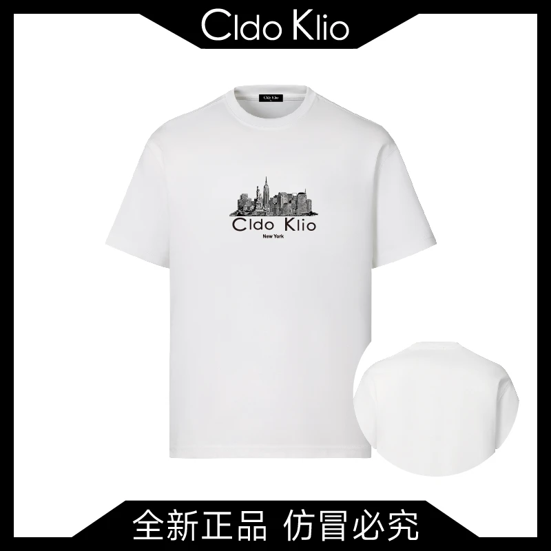 CK纯棉男士t恤短袖男夏季小白T高级感男装轻奢痞帅男装潮牌